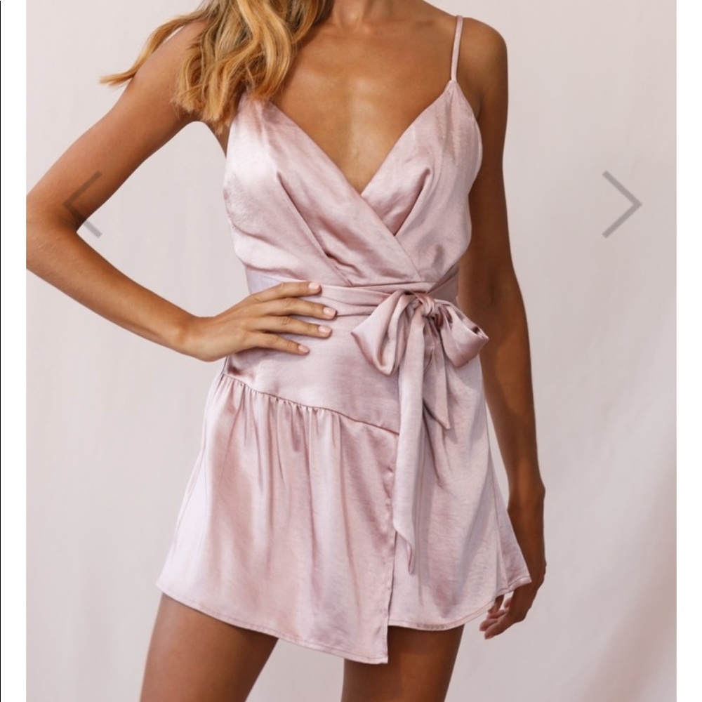 Rose satin romper